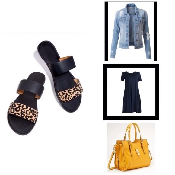 Strappy Animal Print Slides - Picture 2 of 6